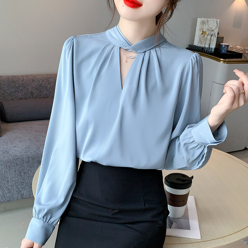 Spring all-match shirt bottoming tops for women