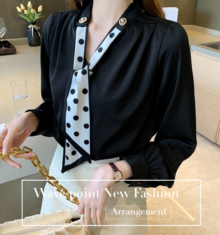 Korean style all-match shirt bow spring tops for women