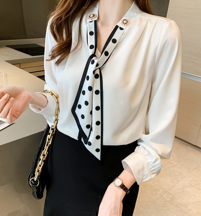 Korean style all-match shirt bow spring tops for women