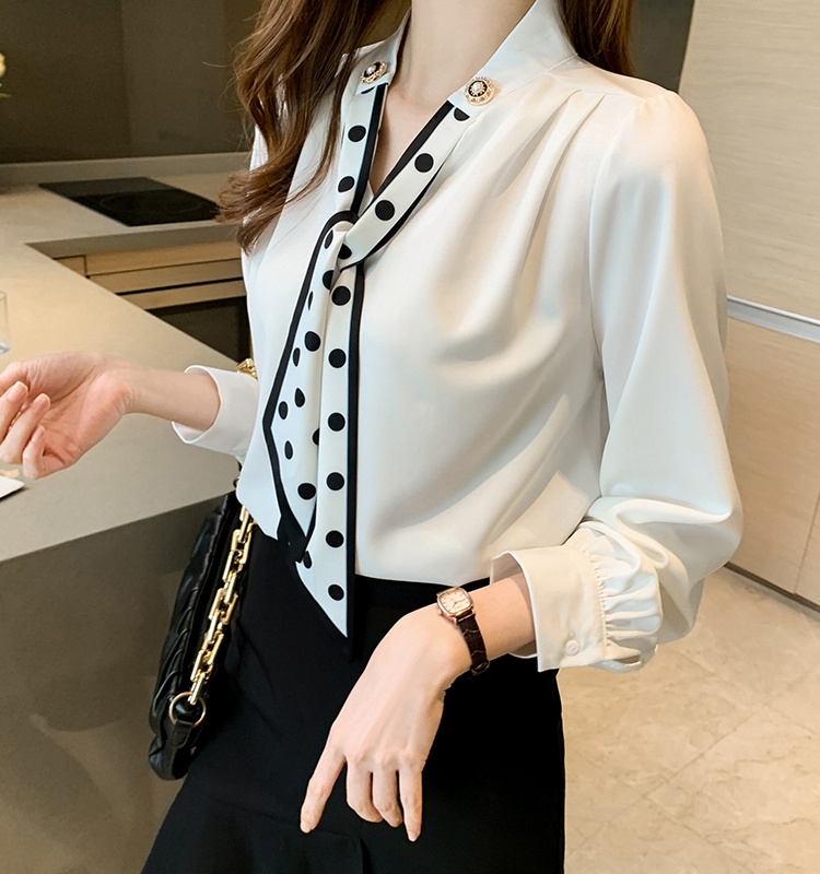 Korean style all-match shirt bow spring tops for women