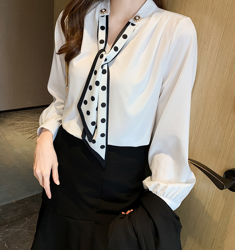 Korean style all-match shirt bow spring tops for women