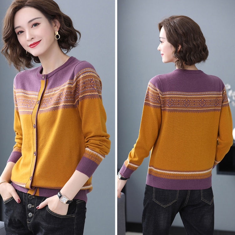 Winter fashion tops jacquard sweater for women