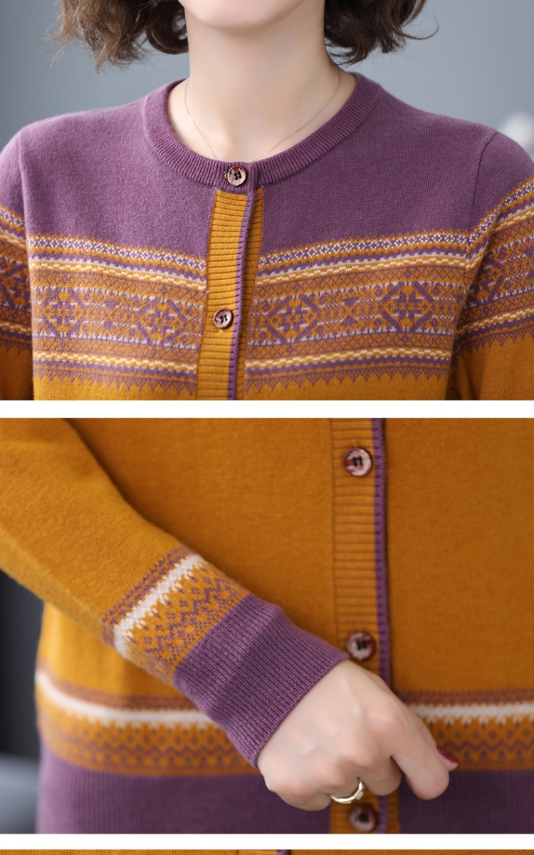 Winter fashion tops jacquard sweater for women