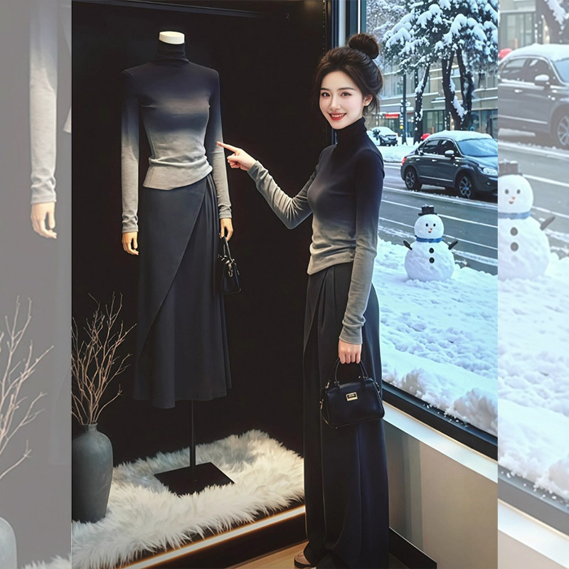 Autumn and winter sweater wears outside bottoming shirt