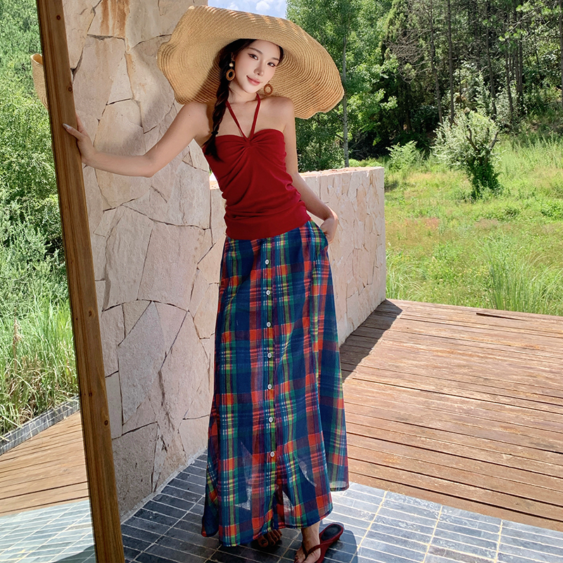 Bandage tender halter skirt slim spicegirl vest 2pcs set