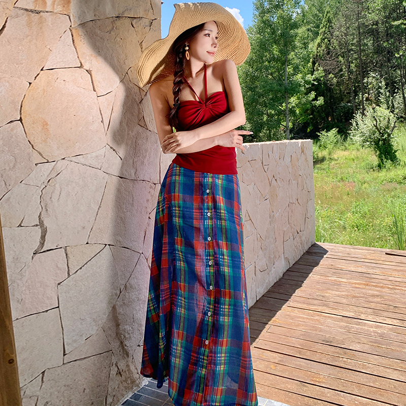 Bandage tender halter skirt slim spicegirl vest 2pcs set