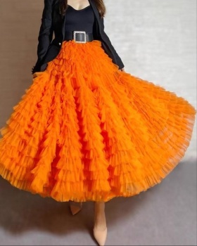 Cake retro skirt France style slim puff skirt