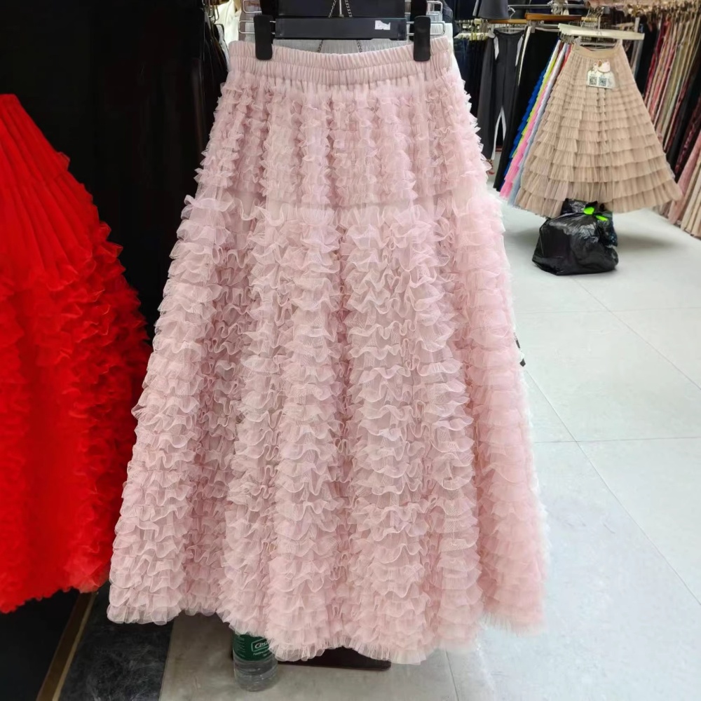 Cake retro skirt France style slim puff skirt