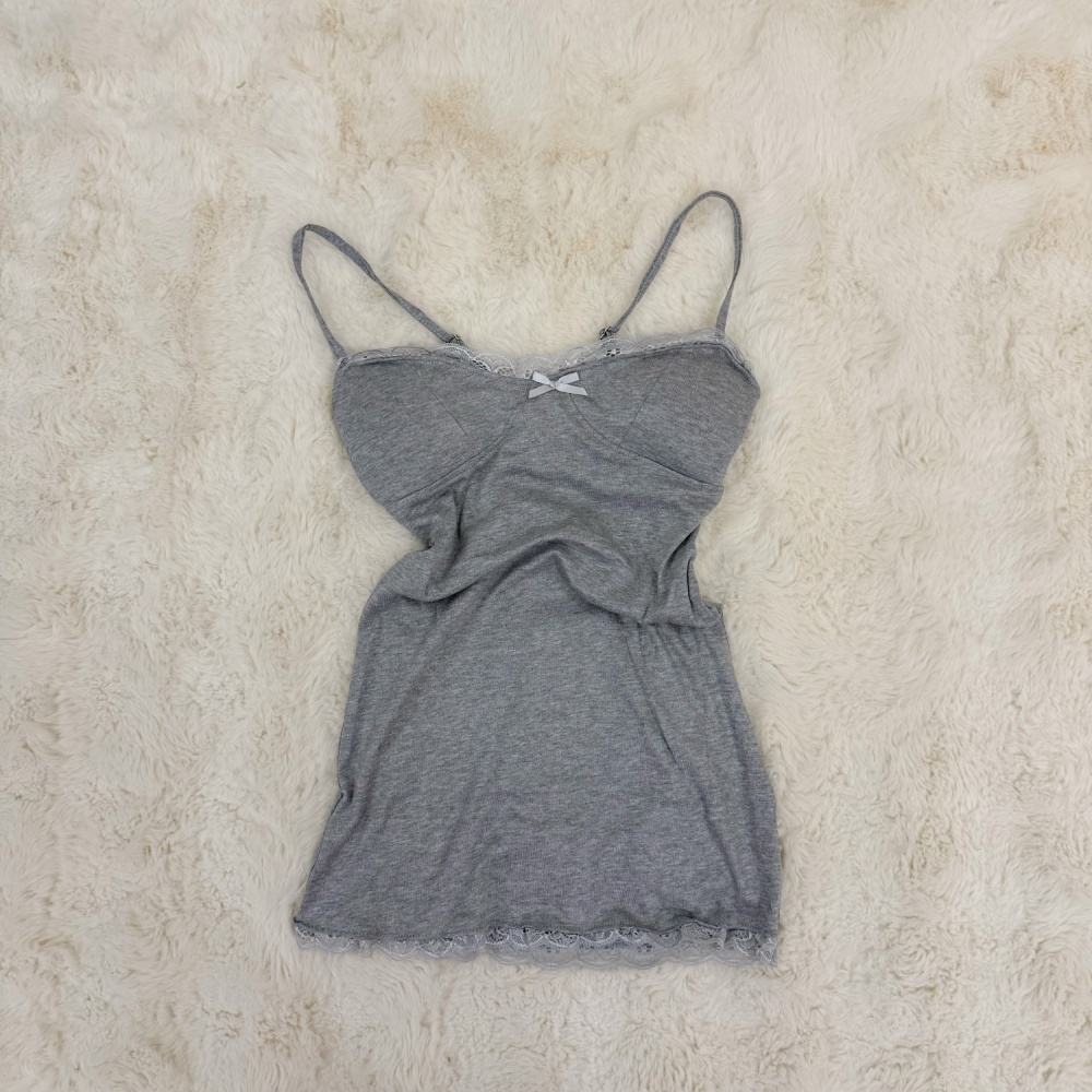 Sexy gray low-cut dress package hip sling T-back for women