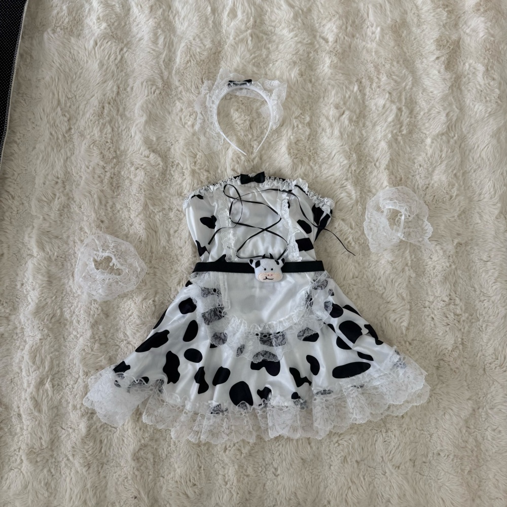 Sexy dairy cow lovely wrapped chest spicegirl dress