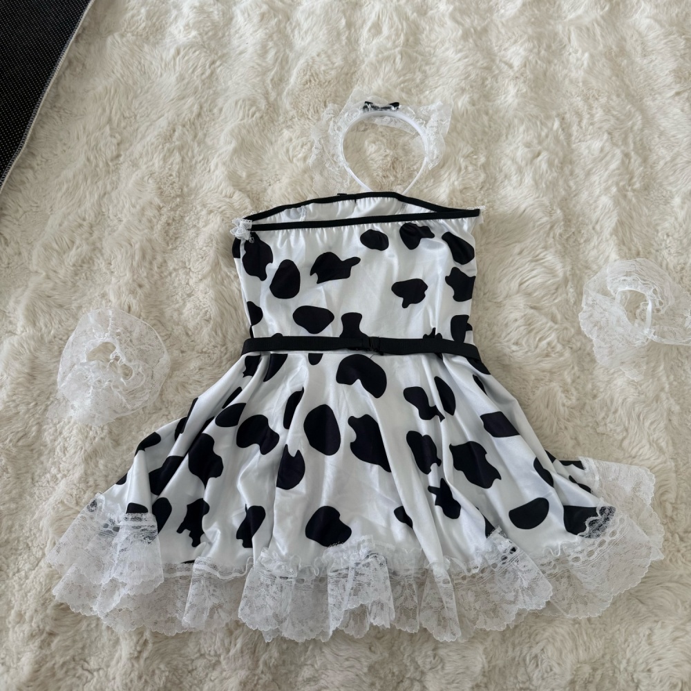 Sexy dairy cow lovely wrapped chest spicegirl dress