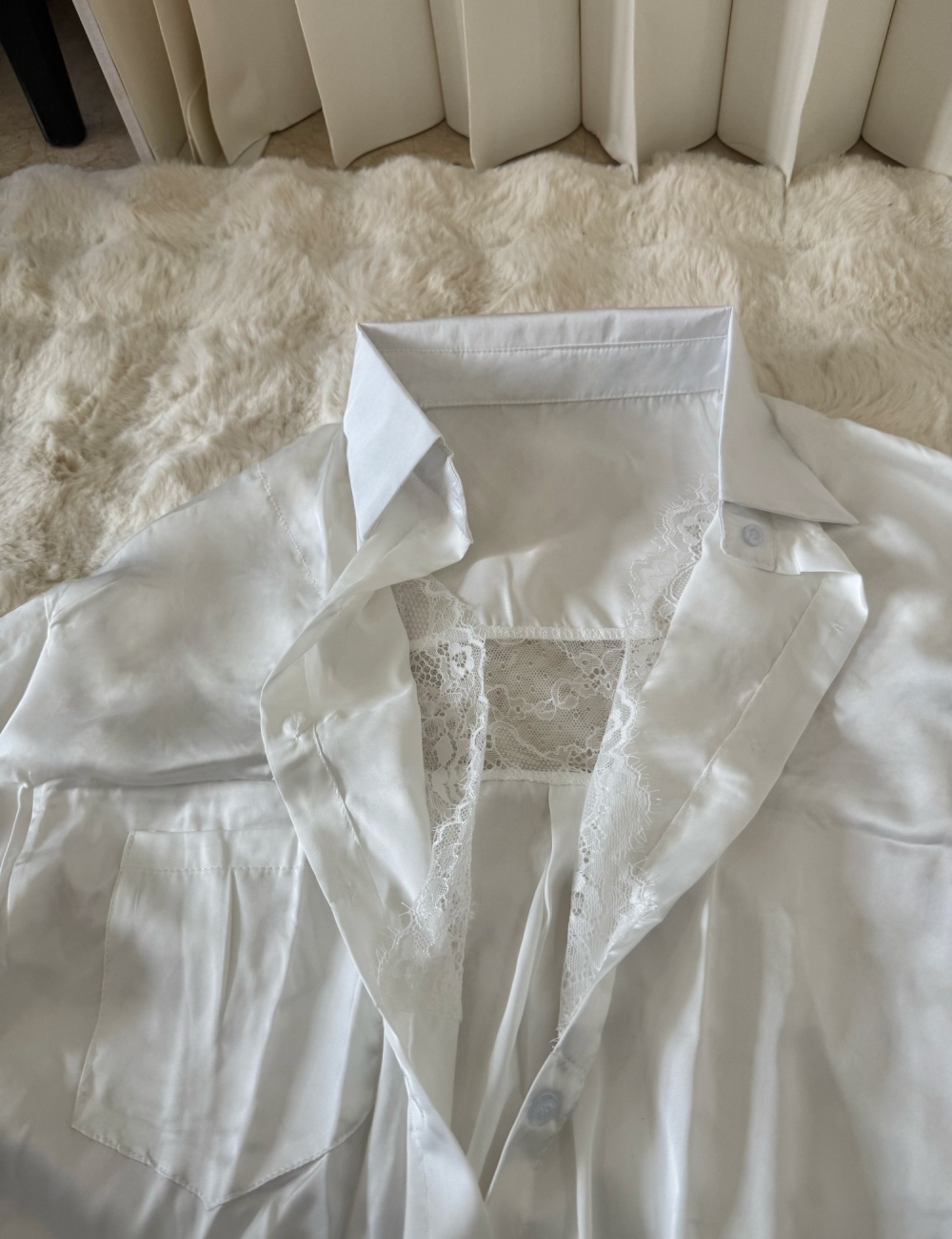 Fashion long sleeve shirt splice lace tops for women