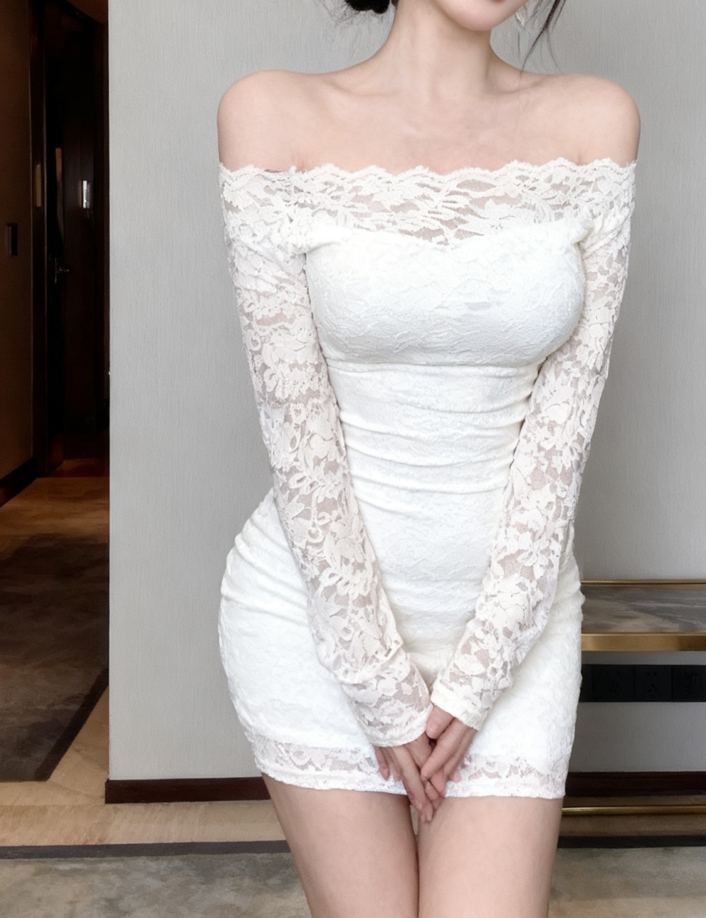 Spicegirl long sleeve package hip slim double dress for women