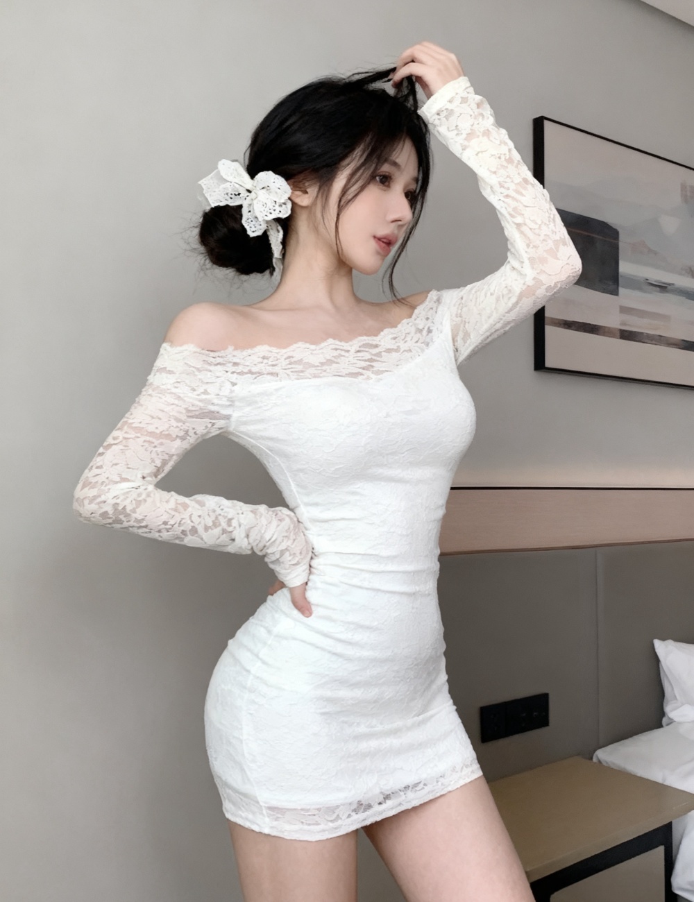 Spicegirl long sleeve package hip slim double dress for women