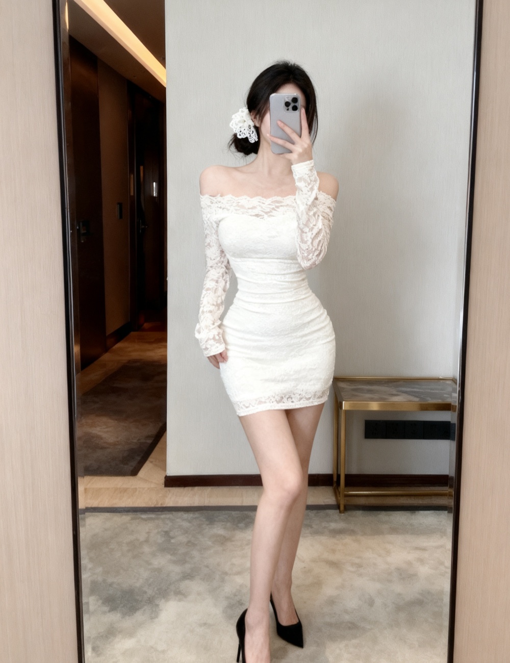 Spicegirl long sleeve package hip slim double dress for women