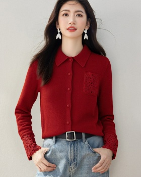 Tender crochet sweater France style cardigan for women