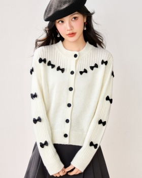 Bow tender tops autumn and winter coat for women
