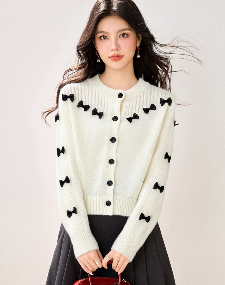 Bow tender tops autumn and winter coat for women