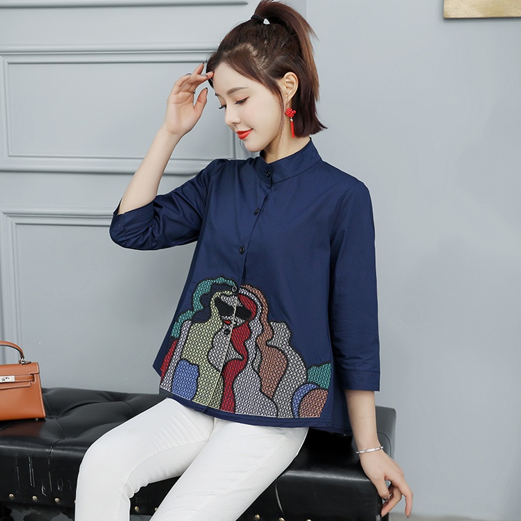 All-match short sleeve doll shirt autumn shirt for women