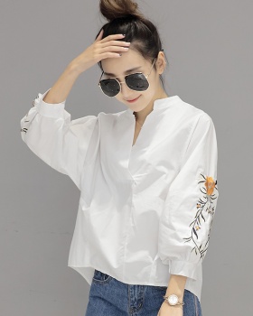 V-neck autumn long sleeve loose all-match shirt