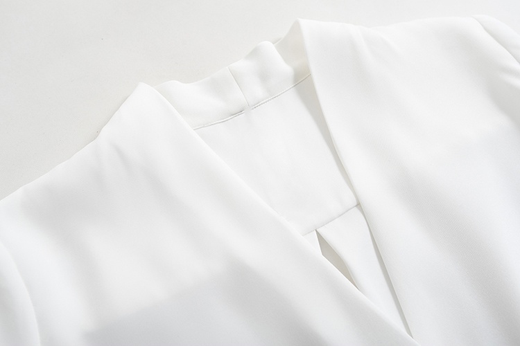 Spring Korean style V-neck shirt autumn slim tops