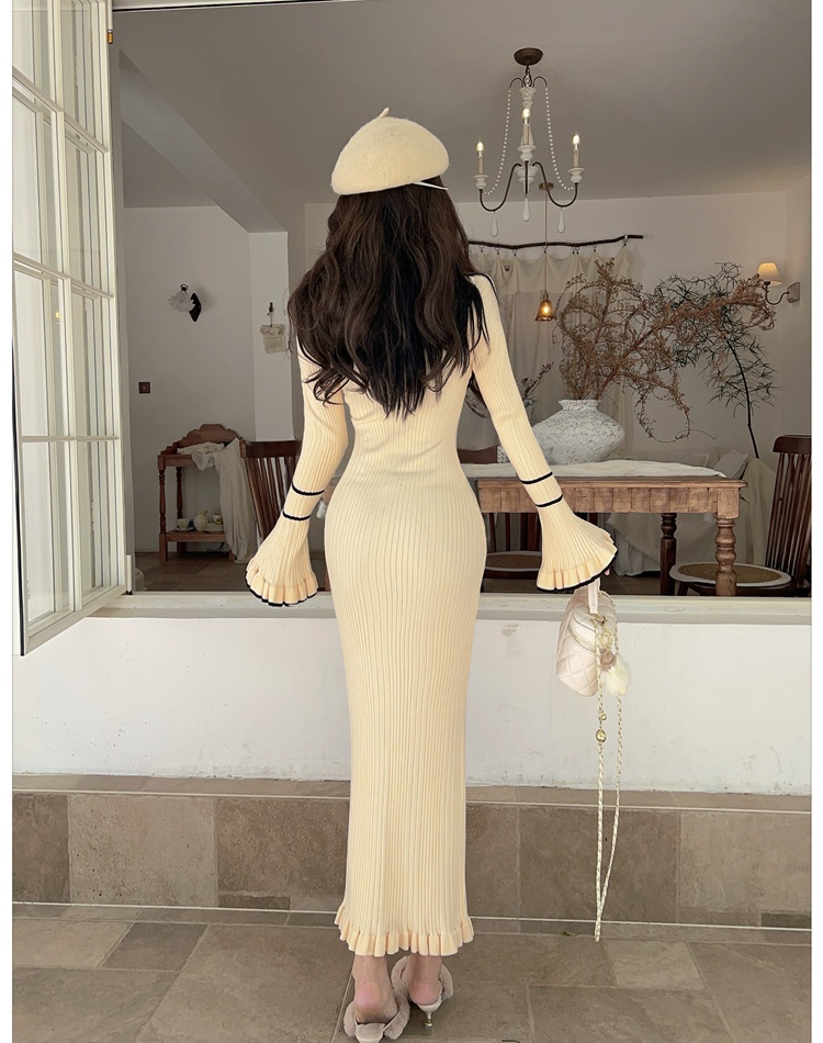 Mixed colors dress France style long dress for women