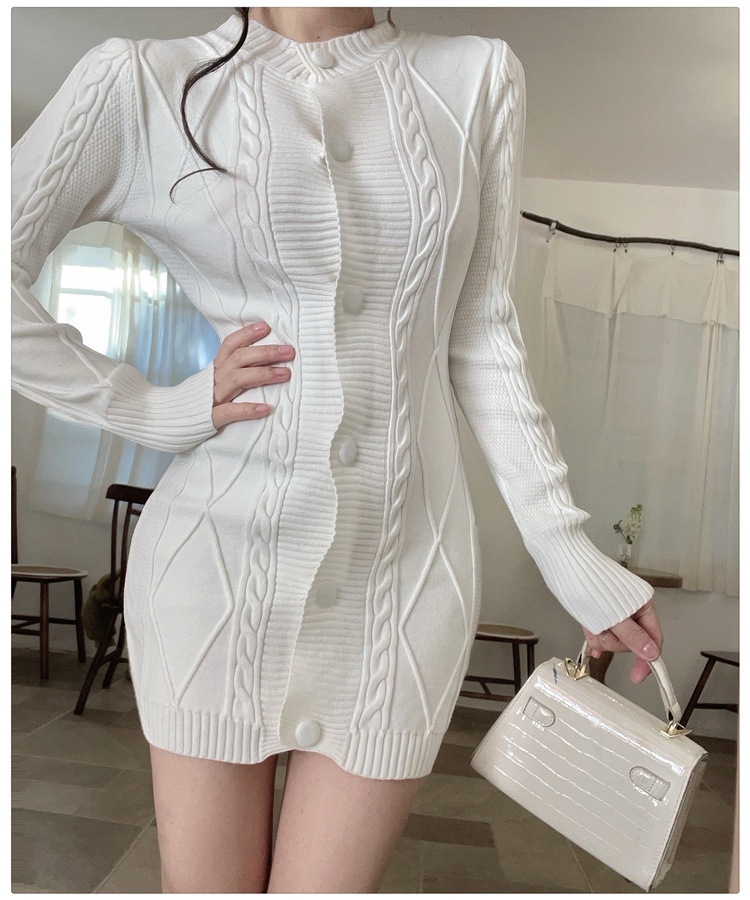 Red T-back autumn and winter sweater for women