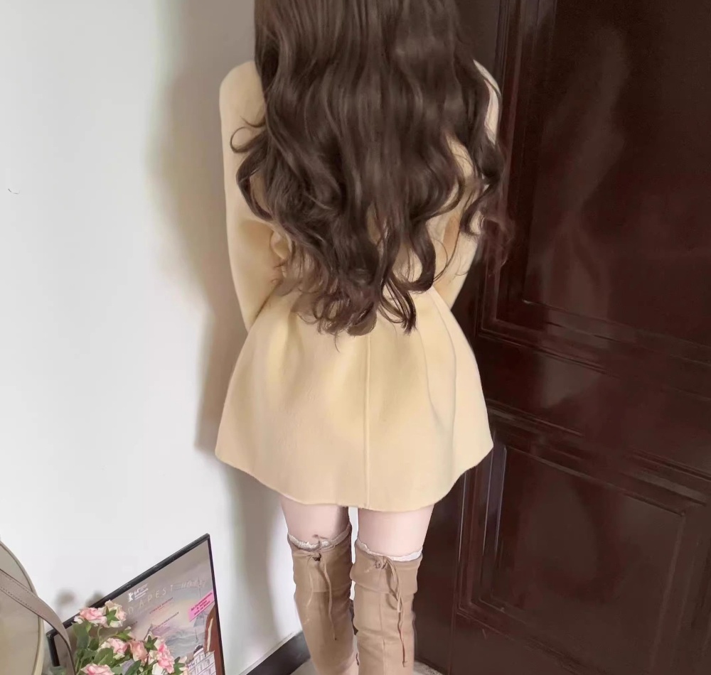 Autumn and winter woolen coat long overcoat for women