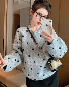 Lazy pullover autumn and winter Casual polka dot sweater