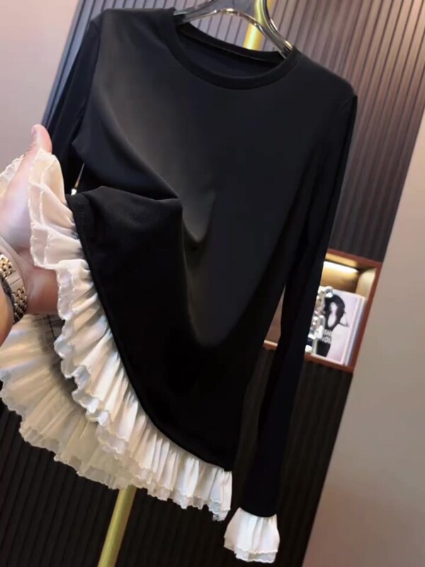 Show young France style temperament pullover cozy tops