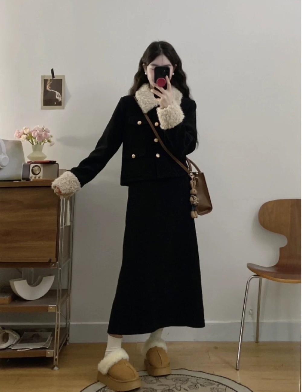 Hepburn style jacket chanelstyle skirt a set