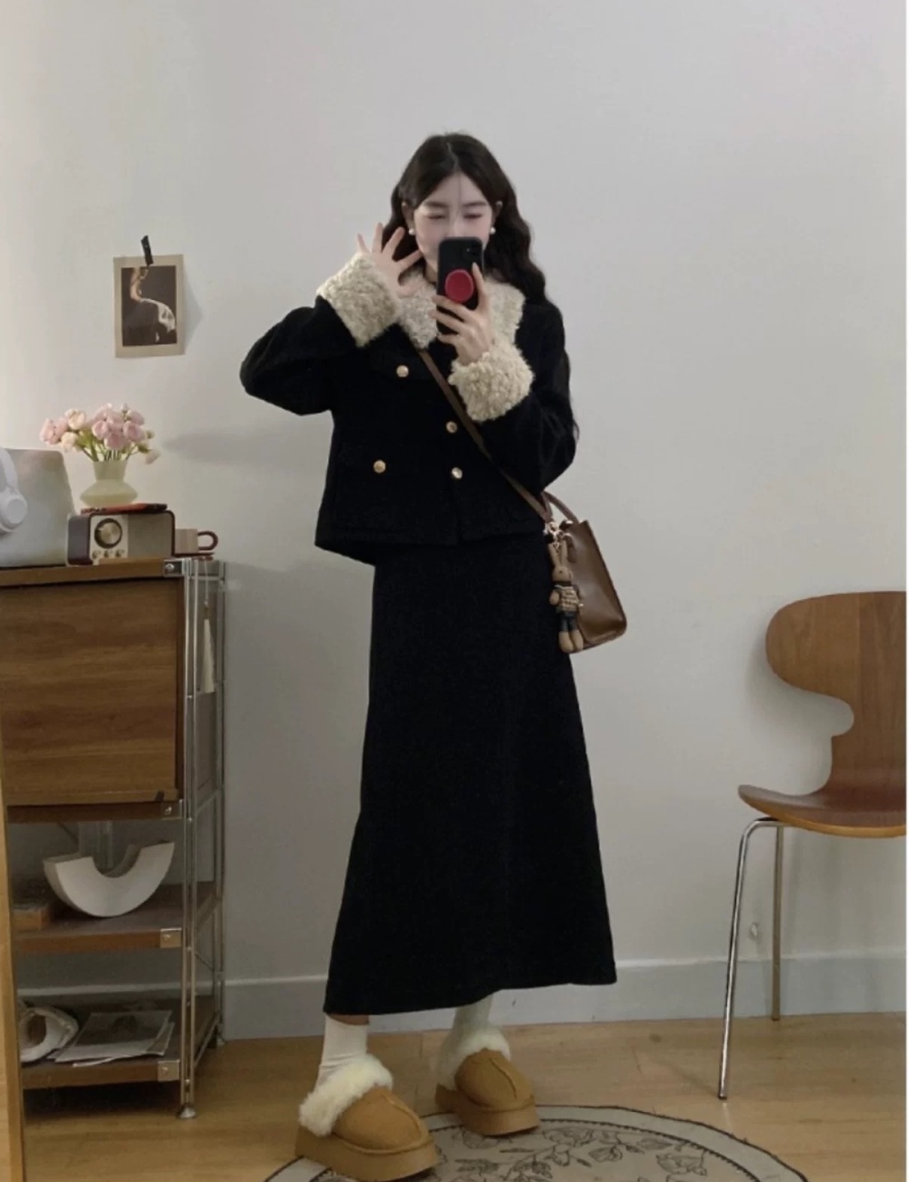 Hepburn style jacket chanelstyle skirt a set