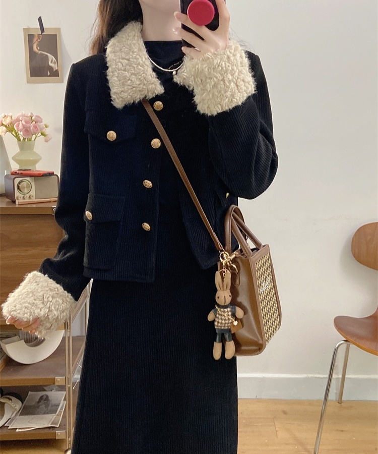 Hepburn style jacket chanelstyle skirt a set