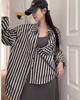 Casual thin wears outside lazy spring and autumn black shirt