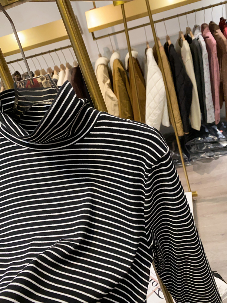 High collar tops thermal bottoming shirt for women