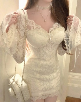 Tight lace pinched waist package hip dress for women
