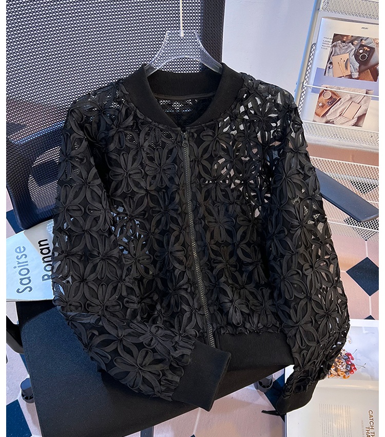 Short crochet hollow coat lace jacquard cardigan for women