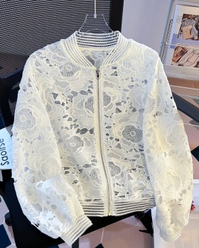 Korean style crochet coat short cardigan for women