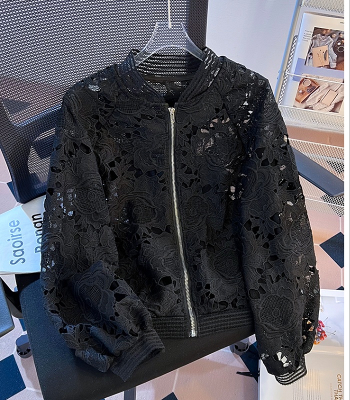 Korean style crochet coat short cardigan for women