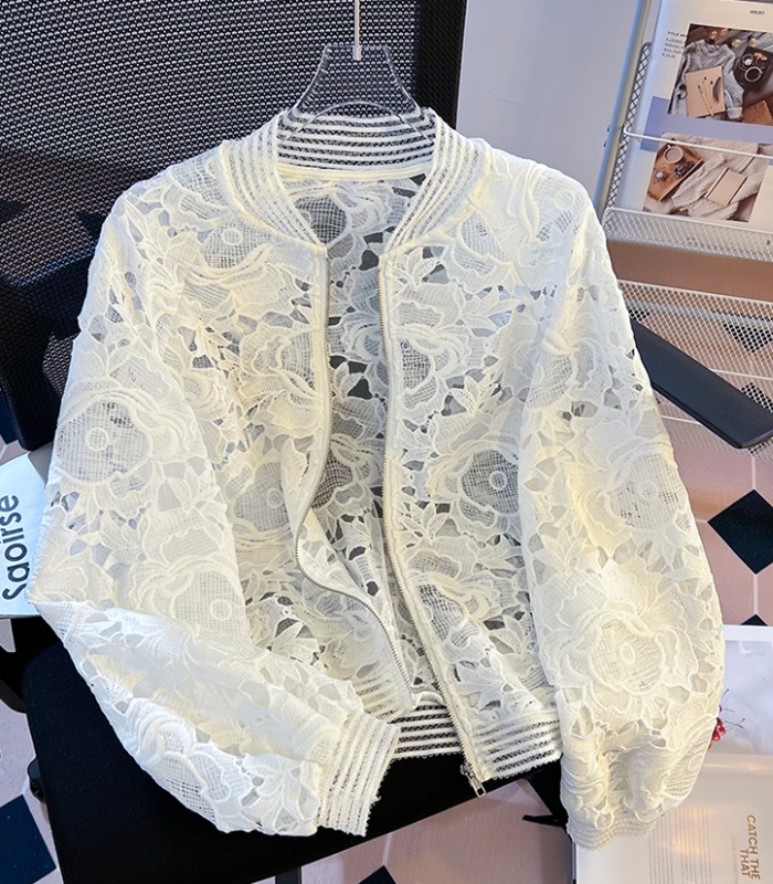 Korean style crochet coat short cardigan for women