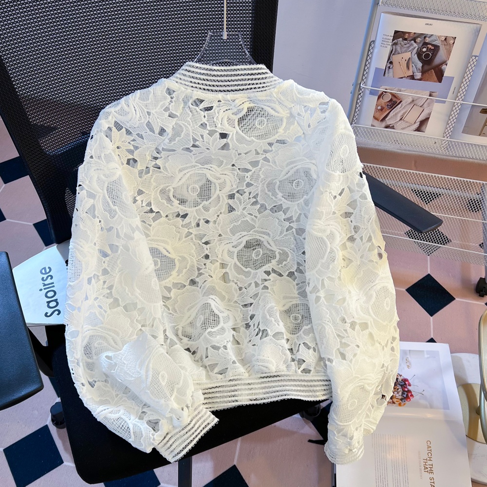 Korean style crochet coat short cardigan for women