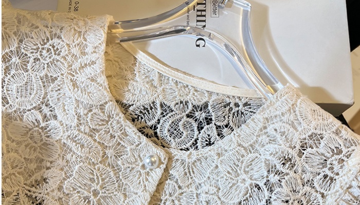 Hollow short cardigan lace spicegirl tops for women