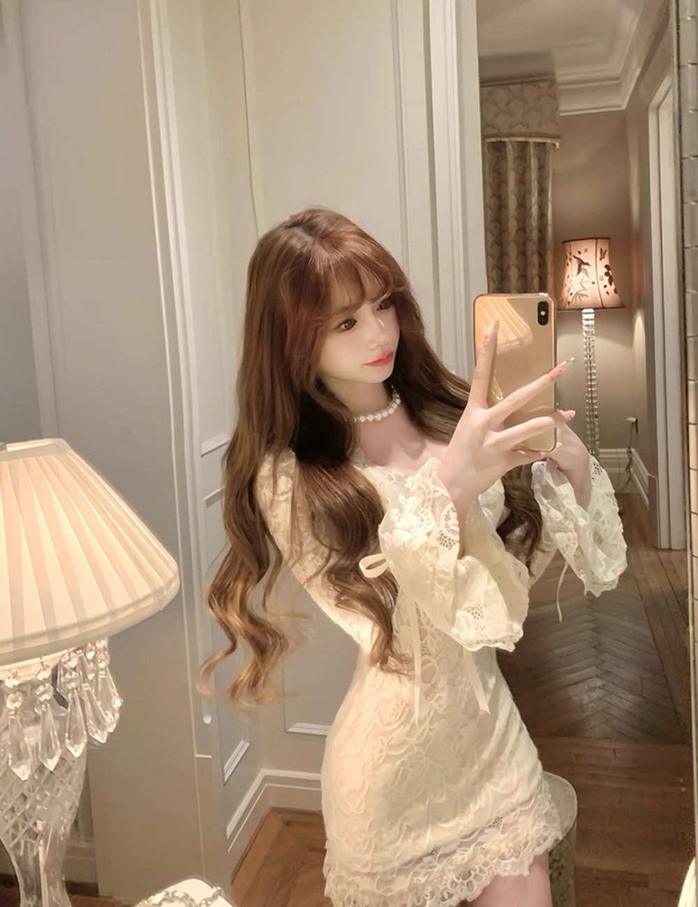 Slim sexy temperament tight lace dress for women