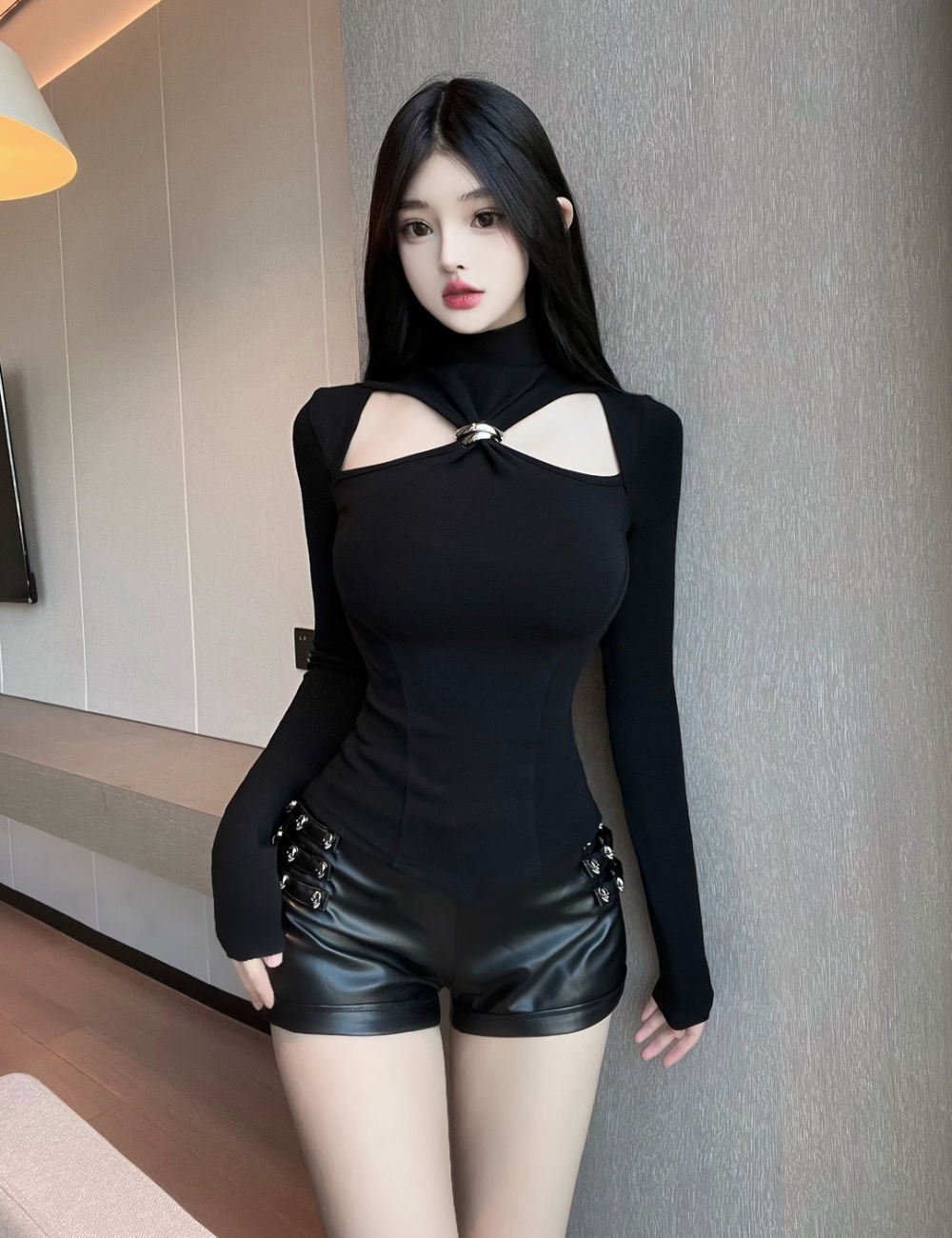 Spicegirl T-shirt pinched waist bottoming shirt for women