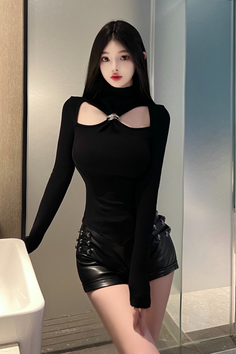 Spicegirl T-shirt pinched waist bottoming shirt for women