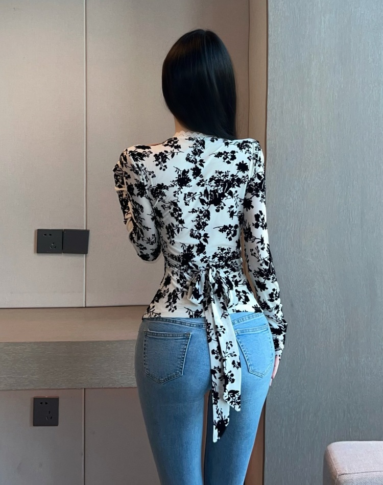 Sexy slim T-shirt enticement tight tops for women