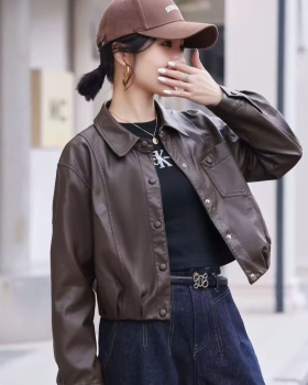 Retro Casual short wallet locomotive slim coat for women