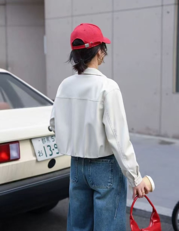 Retro Casual short wallet locomotive slim coat for women