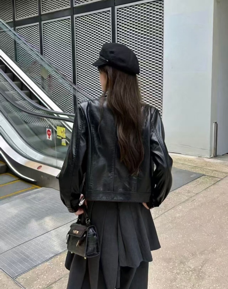 Locomotive leather coat temperament wallet for women