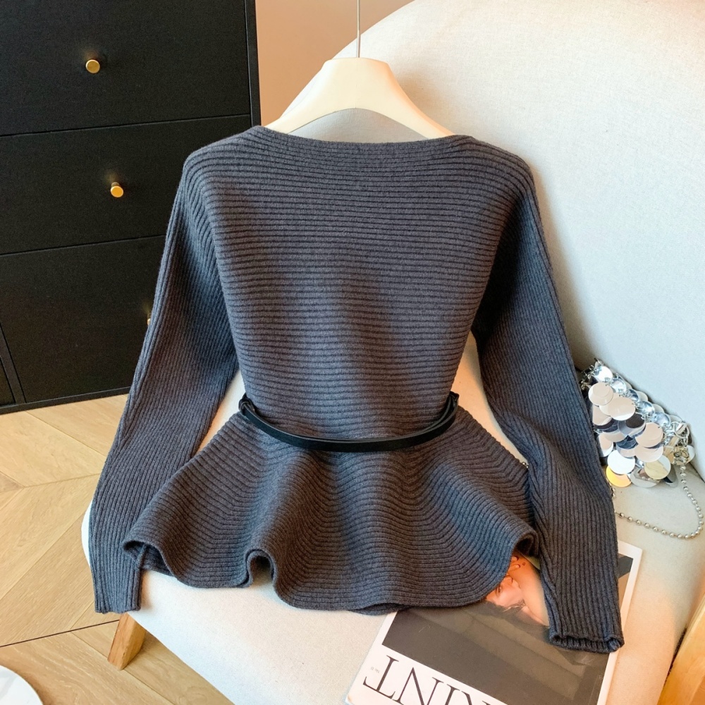 Light pinched waist tops lazy sweater for women